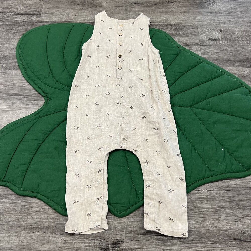 Rylee & Cru 18-24M Palm Tree Linen Tencel Jumpsuit